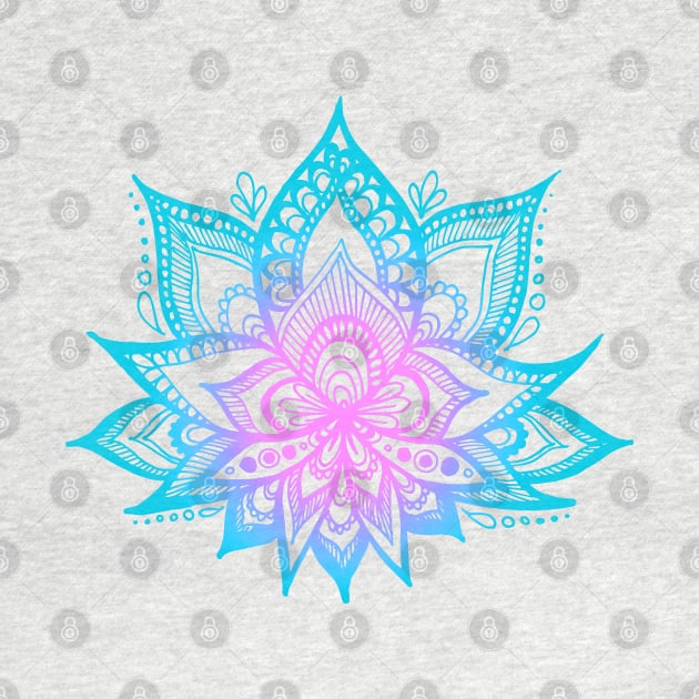 Pastel Vibes Lotus Flower Mandala by julieerindesigns